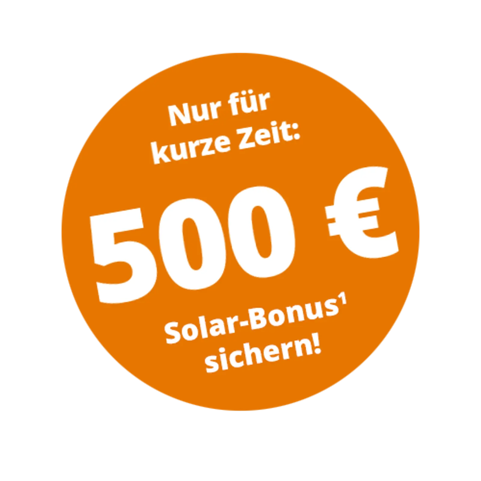 Orangener Bonusstörer mit weißer Schrift, der über einen 500 Euro Bonus informiert