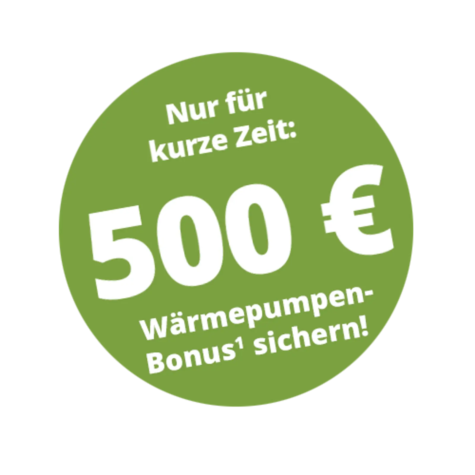 Grüner Bonusstörer mit weißer Schrift, der über einen 500 Euro Bonus informiert