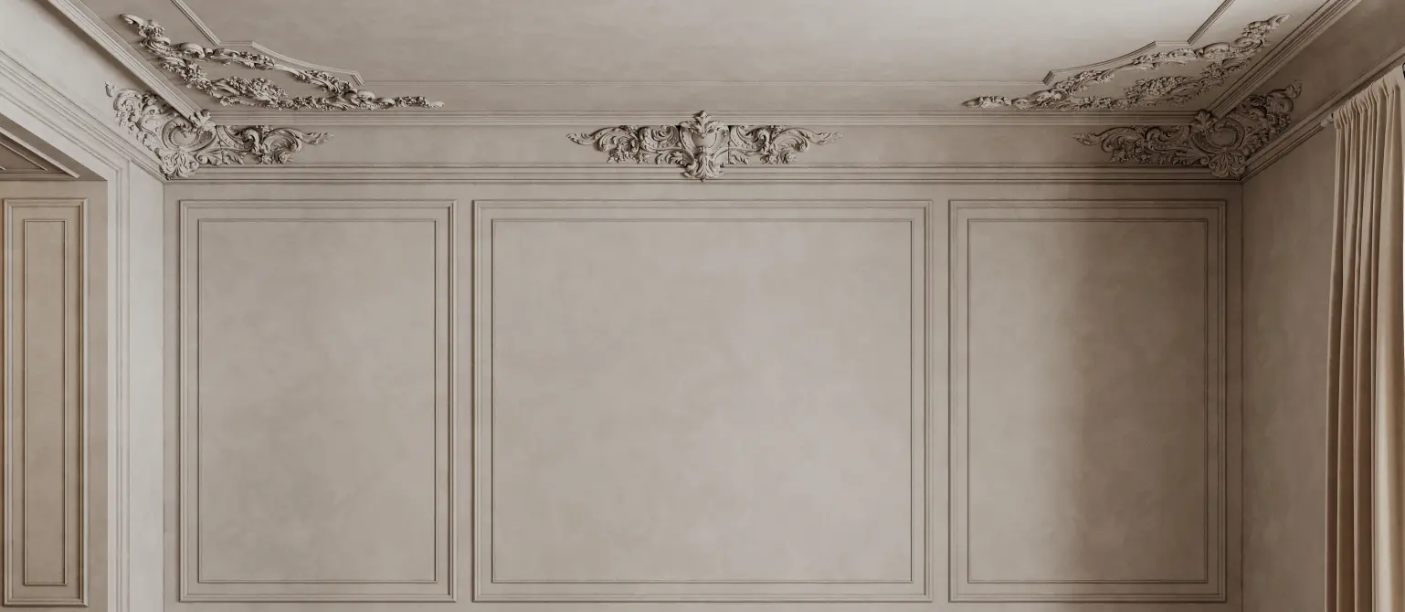 leere Altbauwohnun mit Stuck