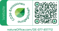 Grünes Logo klimaneutrale Website von Nature Office für Energie-Brandenburg.