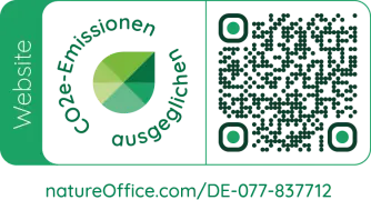 Grünes Logo klimaneutrale Website von Nature Office für Energie-Brandenburg.